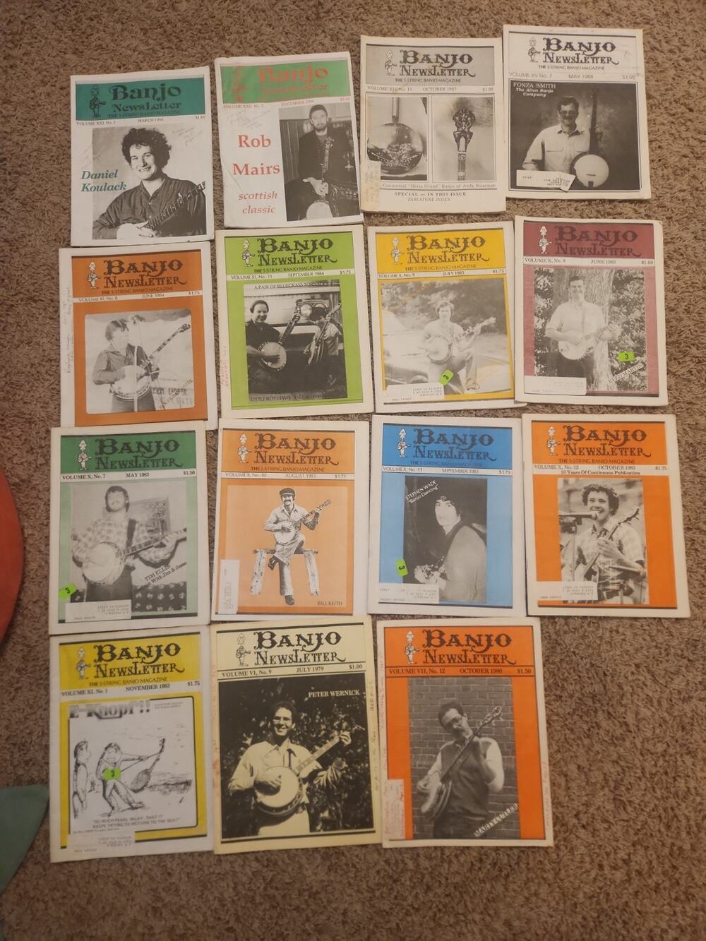 Lot of 15 Banjo Newsletter Magazines Vintage 1994 1987 1984 1983 1980 1979